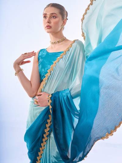 LAXMINAM OP-503 DESIGNER CHINNON SAREE WHOLESALER IN INDIA